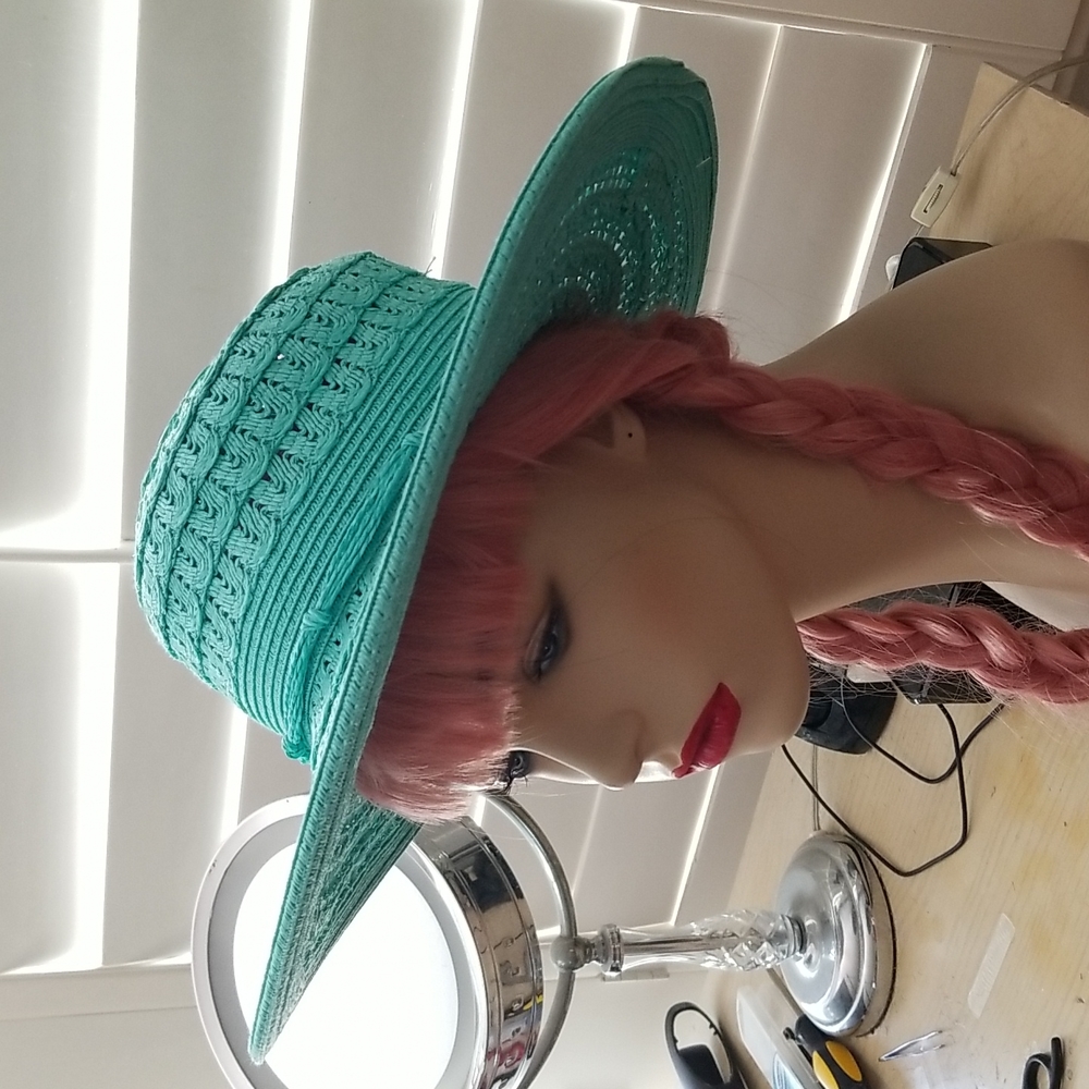 Ladies Aqua Sun Hat C.C Exclusive - Picture 3 of 12